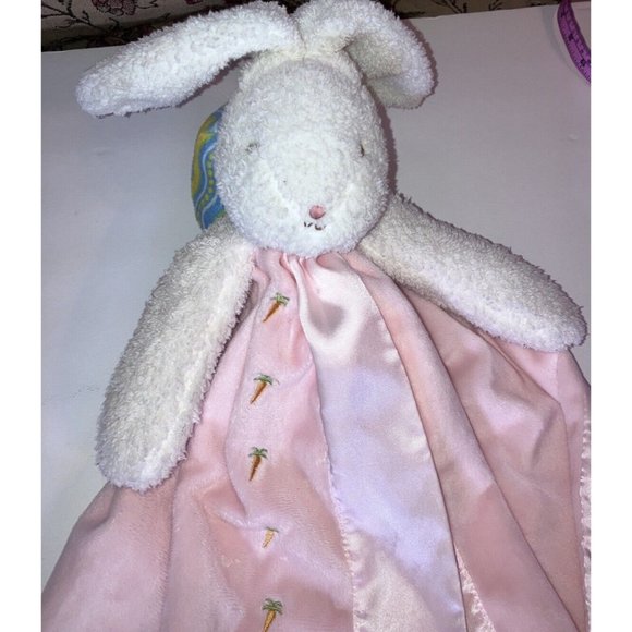 Bunnies by the Bay Rabbit Baby Satin Security Blanket Lovey Best Friends Pink - Picture 8 of 8
